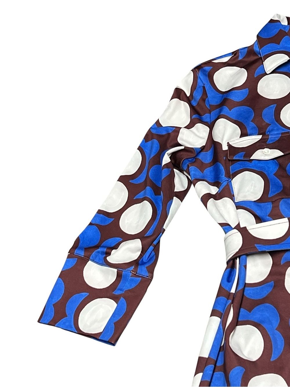 J. McLaughlin Brynn brown & blue malmo poppy lyford jersey shirt dress - Picture 7 of 13